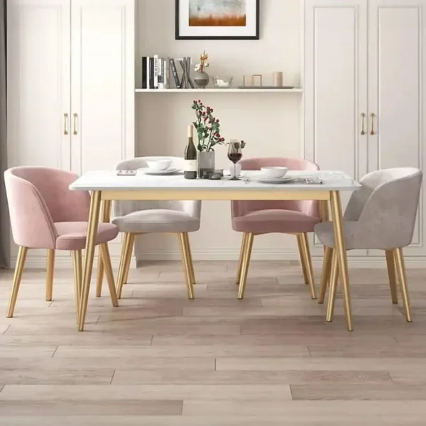 ترابيزة سفرة بأرجل معدن وسطح رخام-Dinging table