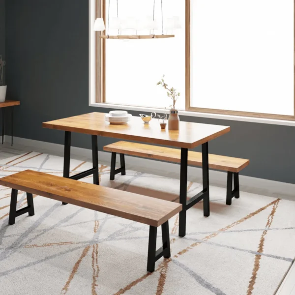 سفرة معدن و خشب طبيعي-Dinging table