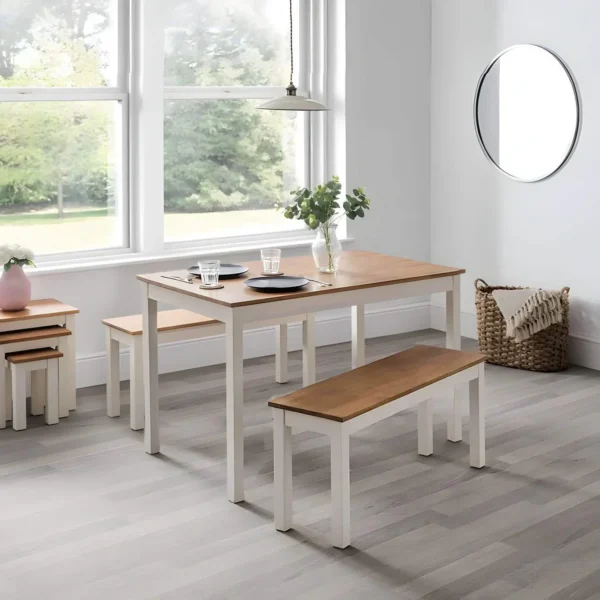 سفرة لون ابيض و بيج غامق-Dinging table