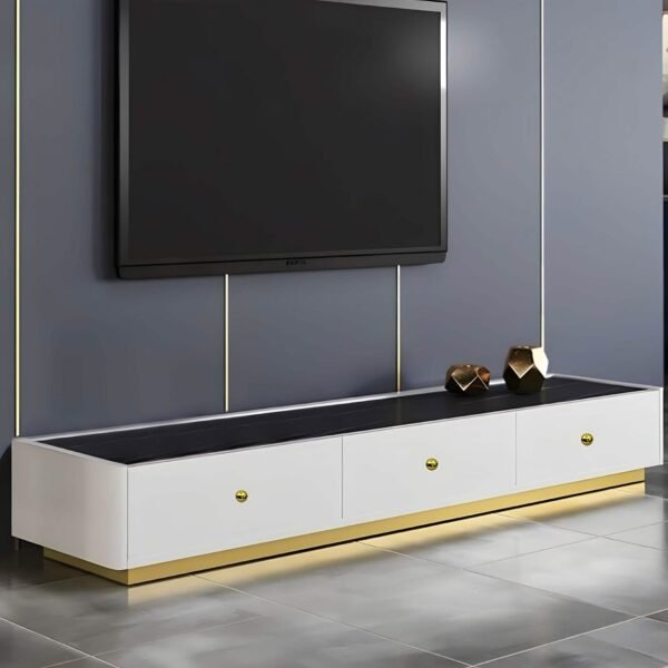 ترابيزة تليفزيون ام دي اف لون أبيض 40*180*40 سم - GAN46