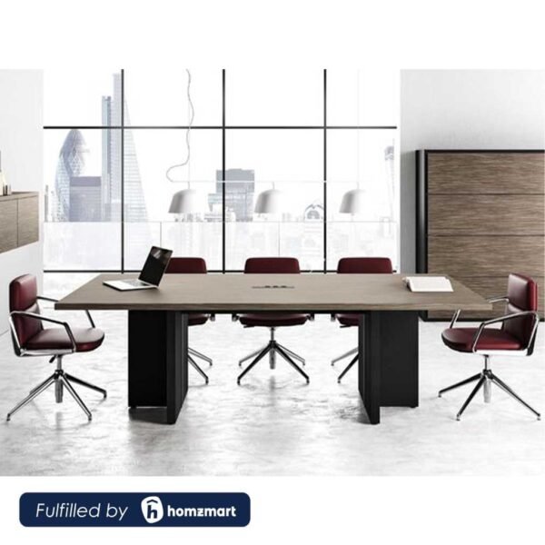 ترابيزة اجتماعات 240×100 سم - بيج وأسود