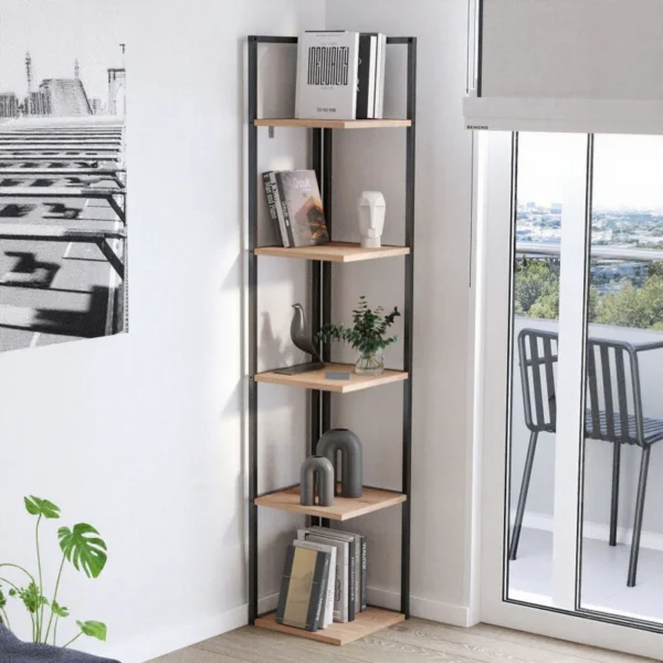 Bookcase – Metal Frame, MDF, 35x35x180cm