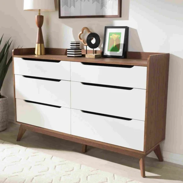 جزامة أحذية MDF – أبيض وخشبي  120×40×90 سم