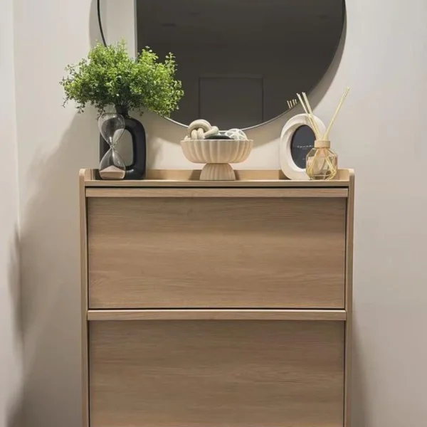 جزامة مودرن خشب طبيعي 80×30×100 سم – 3 أدراج