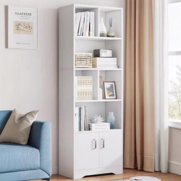 مكتبة ام دي اف أبيض - 180x60x30 سم