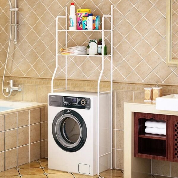 وحدة تخزين حمام معدن أبيض - 166×68×58 سم