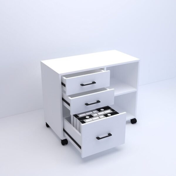 وحدة أدراج 3 أدراج ام دي اف ابيض - 80×40×63 سم