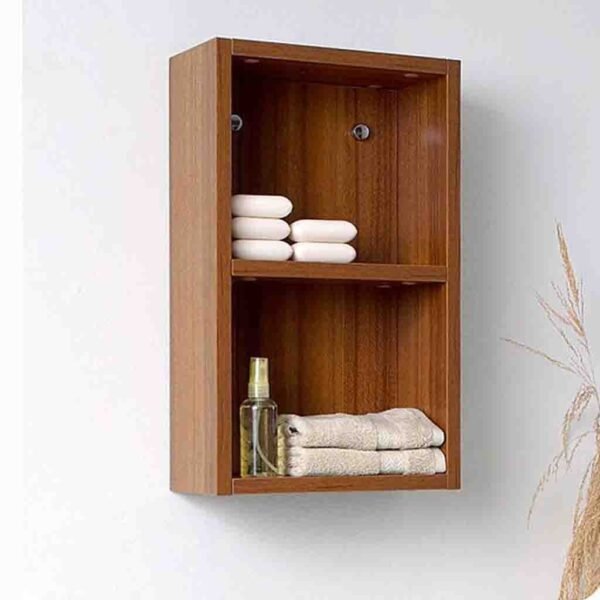 رف حائط خشب ام دى اف بنى - 50×25×13 سم