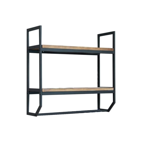 وحدة أرفف إم دي إف و حديد أسود وبيج ـ 25×70×60سم