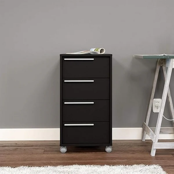 وحدة أدراج ام دي اف اسود - 76x40x45 سم